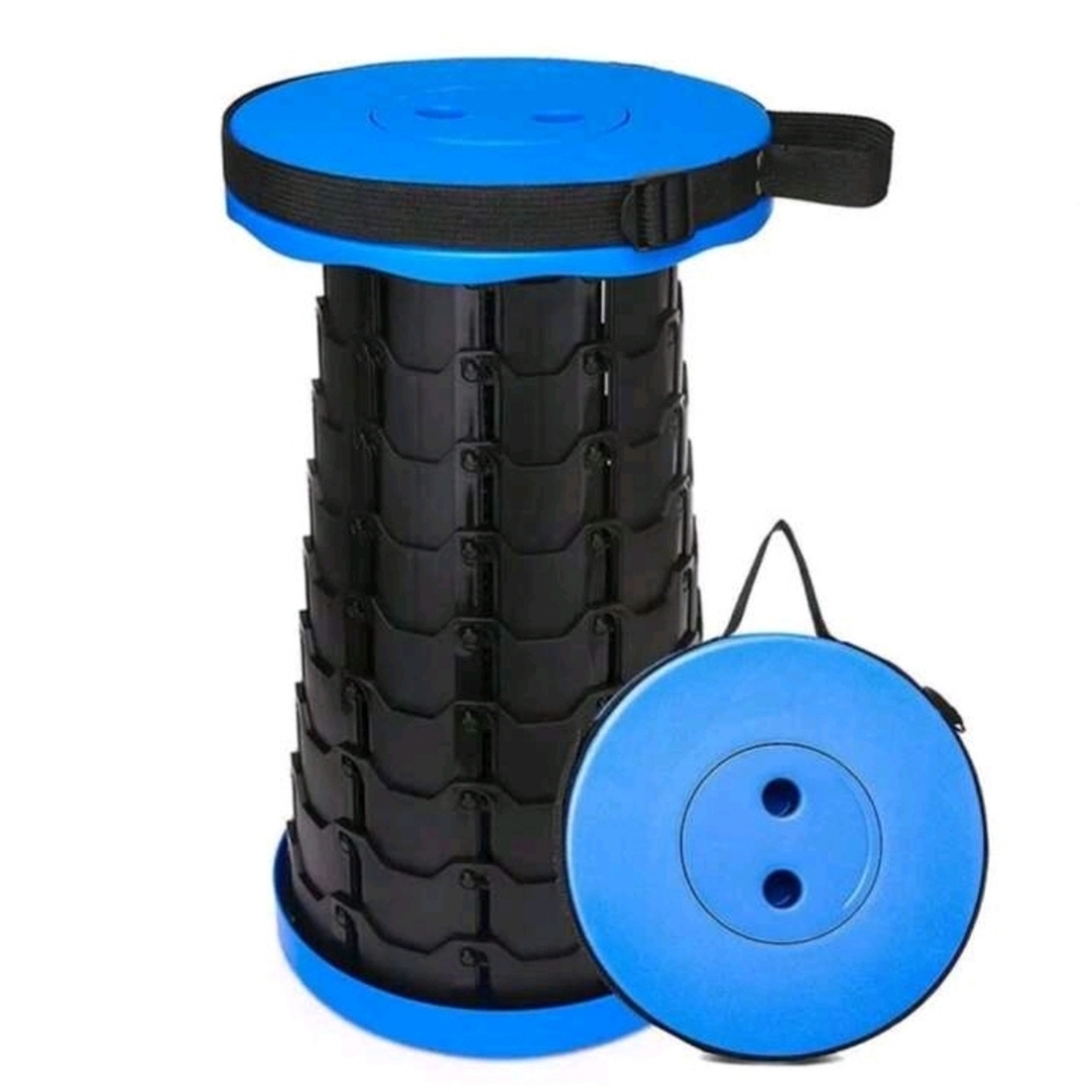 NEW Black and Blue Retractable Lightweight Stool